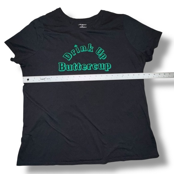 LANE BRYANT Drink Up Buttercup Graphic Tee - Black/Green Plus 18/20 - Picture 6 of 11